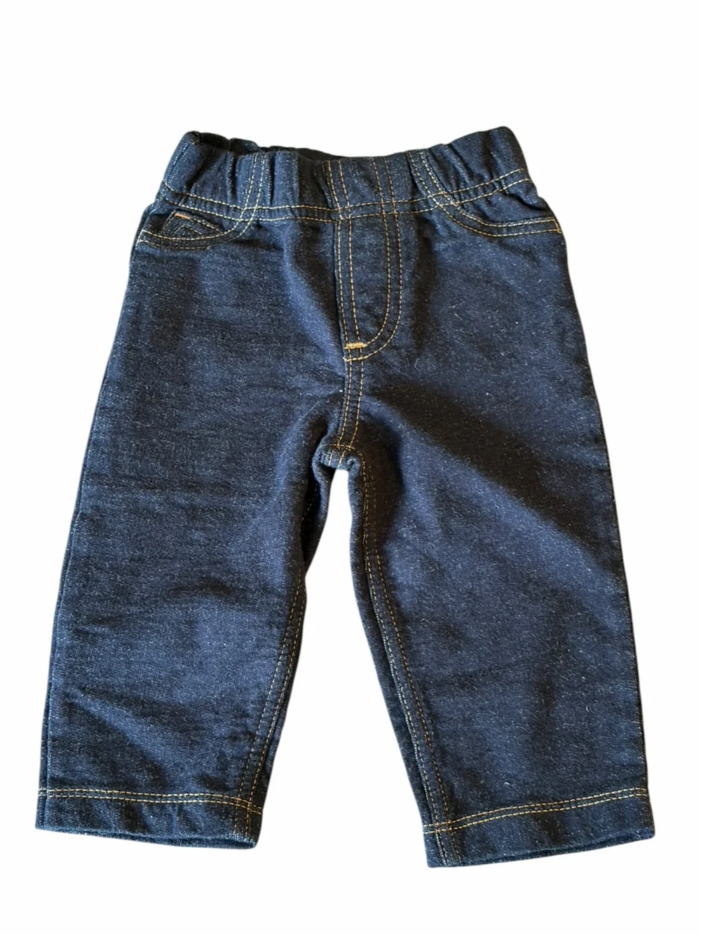 Carter's Dark Blue Elastic Waist Denim-Look Pants
